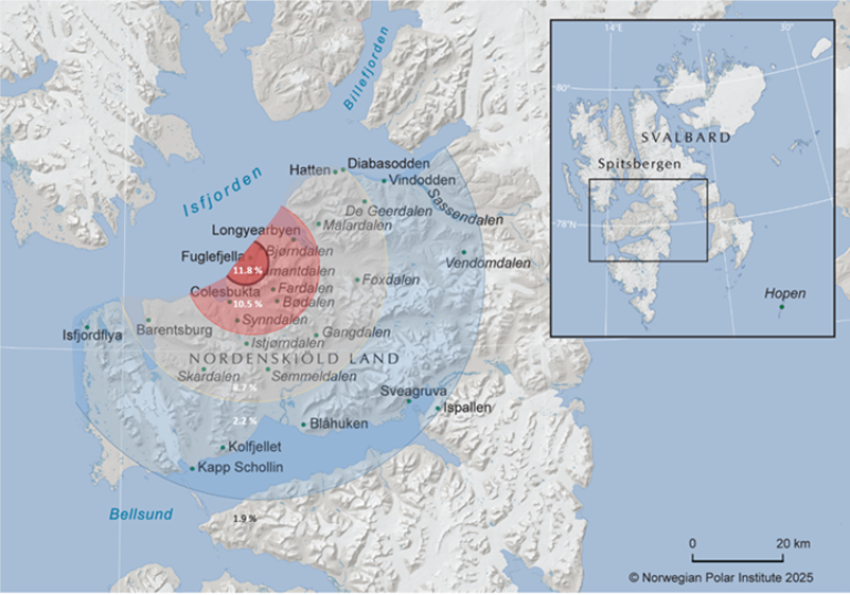 Kart som viser utbredelsen. Laget av Veterinærinstituttet